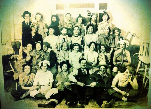 Granmda's beauty school class.  Grandma is in the center in the back.