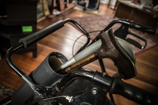 The cane holster holds two canes comfortably.