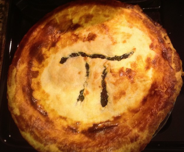 The pie I made for 3.14.13.  Raisin pie.  Pretty damn good!