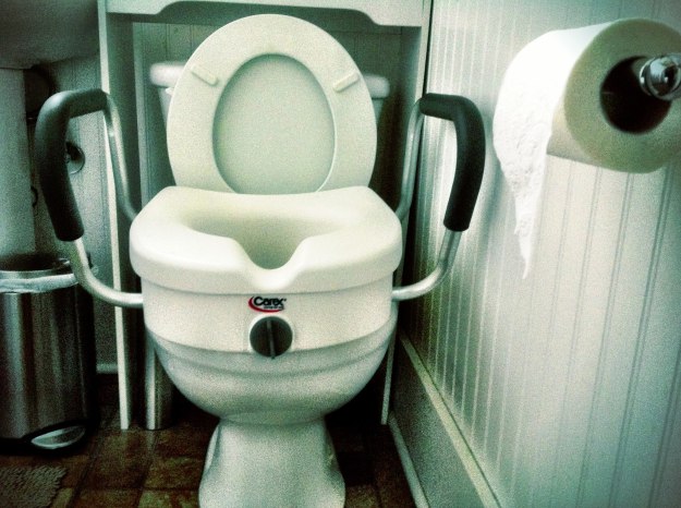 Yesterday I installed this raised toilet seat for Grandma.  